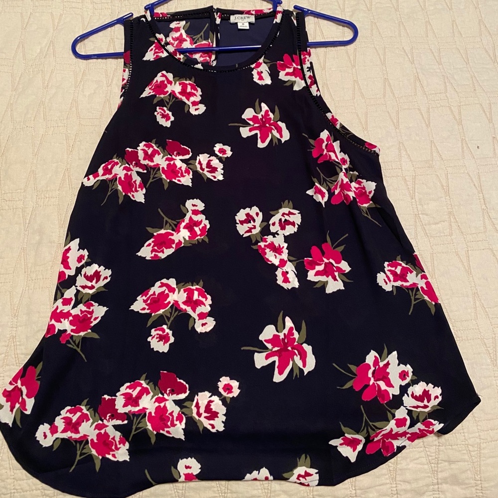 Sleeveless J Crew floral top